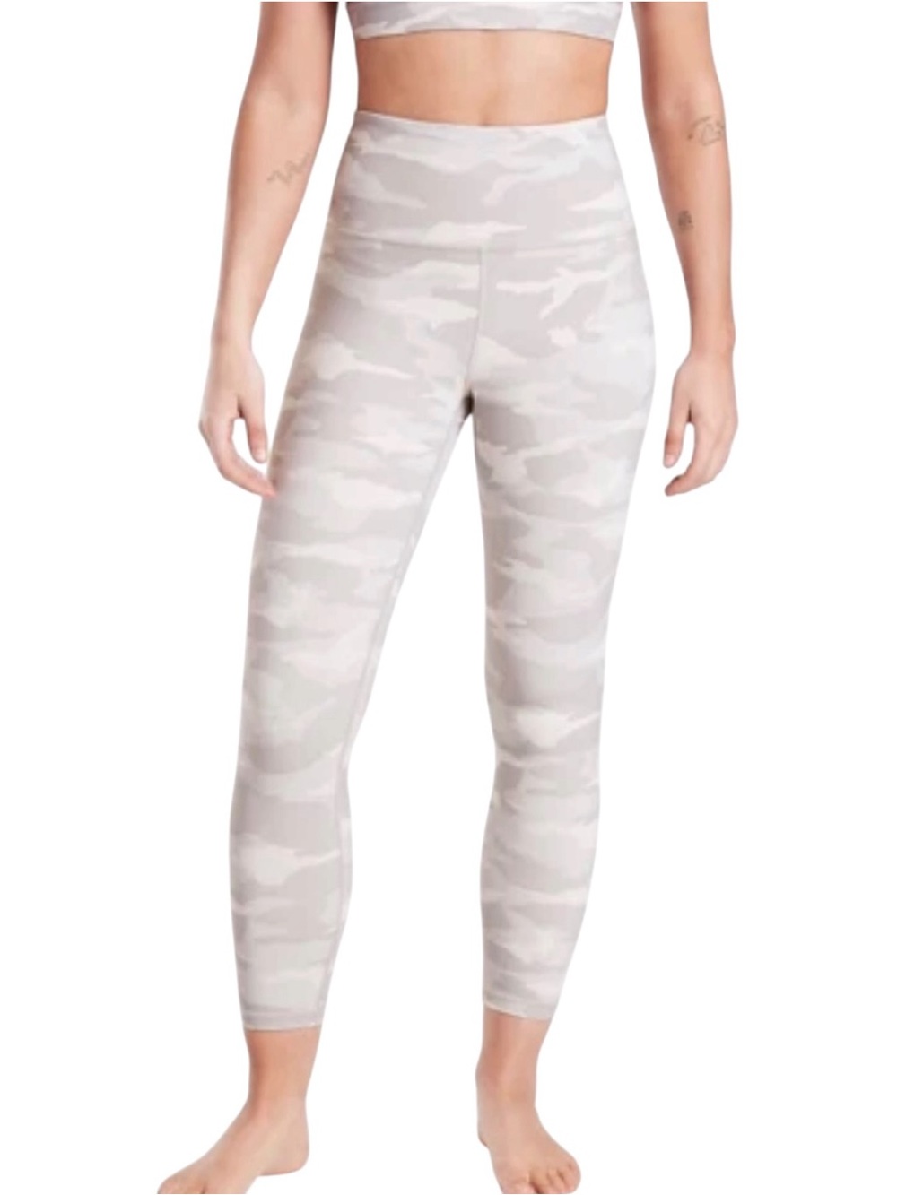 Athleta Elation Camo 7/8 Tight in Taupe and Gray